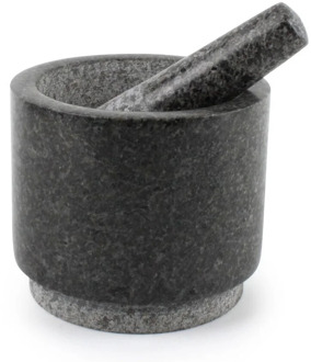 Vijzel met stamper graniet grijs rond 140mm