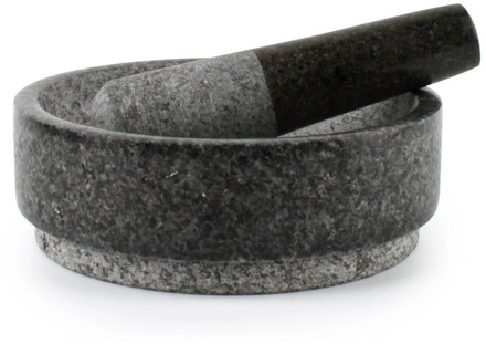 Vijzel met stamper graniet grijs rond 180mm