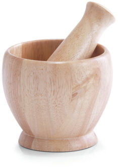 Vijzel met stamper rubberhout D12 x H10 cm