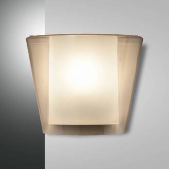 Viki wandlamp, amber, glas, acryl wit, amber