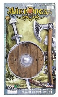 Viking/Ridder speelgoed set - zwaard/schild/bijl - accessoire set - kinderen - verkleedset