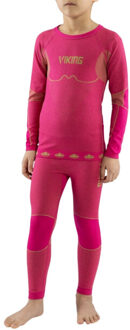 Viking Riko thermische onderlagen voor kinderen/kids Roze - 122/128