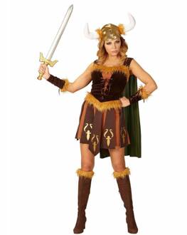 Viking Sigursdottir Vrouw Kostuum Bruin - Kastanje