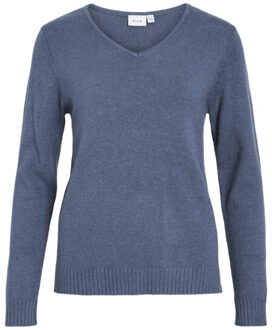 Vila 14042769 viril v-neck l/s knit top noos Groen - M