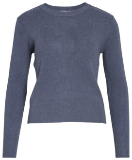 Vila 14084325 vicomfy o-neck l/s knit top- noos Indigoblauw