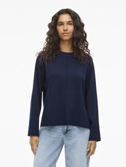 Vila 14102628 viostria o-neck l/s knit top-noos Blauw