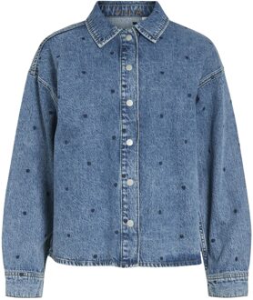 Vila Creek Denim Heart Blouse Dames - 36
