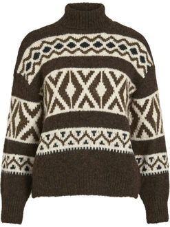 Vila Ena l/s turtle neck knit Bruin - S