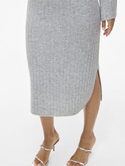 Vila Ssia rollneck ls knit dress licht Grijs