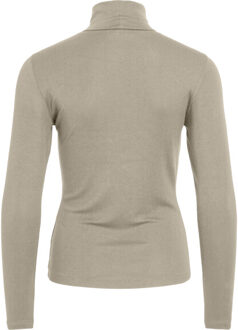 Vila Vialexia l/s rollneck top/ka Beige - M