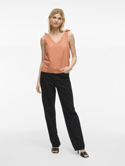 Vila Vialvadora v-neck sl top dessin Oranje - 34