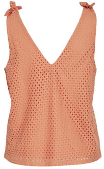 Vila Vialvadora v-neck sl top dessin Oranje - 36