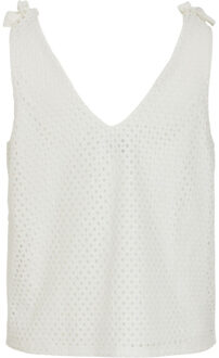 Vila Vialvadora v-neck sl top off-white Ecru - 36