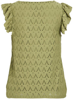 Vila Viamalina v-neck cs toppb olijf Groen - M