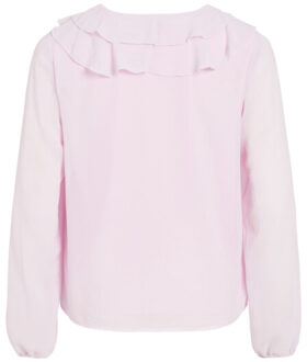 Vila Viane ls v-neck frill top noos licht Roze