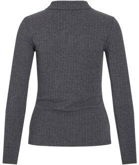 Vila Viattica collar ls top melee Grijs
