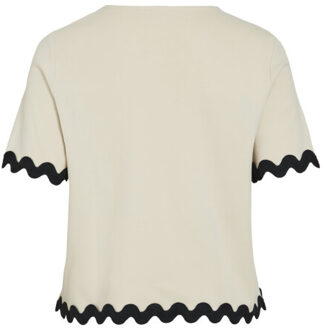 Vila Vicalisa o-neck 24 top ecru - S