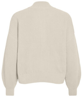 Vila Viching crew neck ls knit top noos off-white Ecru - M