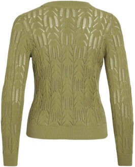 Vila Vicotti o-neck ls knit top olijf Groen