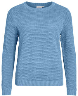 Vila Vidalo o-neck l/s knit top/su noo Blauw - M