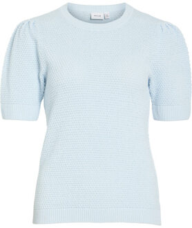 Vila Vidalo o-neck s/s knit top/su noo Blauw - L