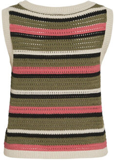 Vila Vidulipa o-neck sl glitter knit to zand dessin Ecru - M