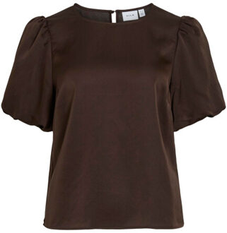Vila Viellette 2/4 satin puff top noos Bruin - 42