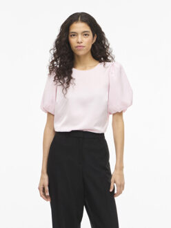 Vila Viellette 2/4 satin puff top noos - maat 38 Roze