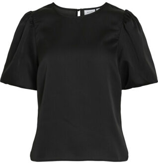 Vila Viellette 2/4 satin puff top noos Zwart - 42