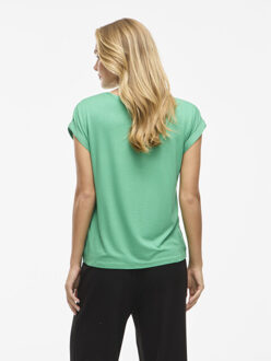 Vila Viellette s/s satin top/su noos - maat 36 Groen