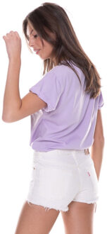 Vila Viellette ss satin top noos lila Paars - M