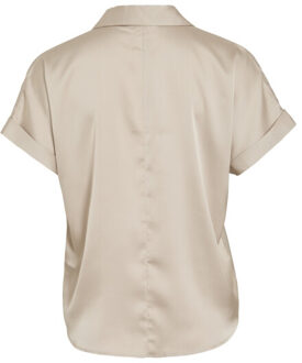 Vila Vienna ravenna ss top noos zand - maat 36 Ecru