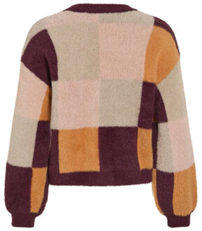 Vila Vihallo o-neck ls jacquard knit toppb dessin Oranje - M