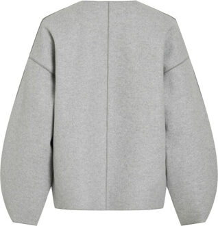 Vila vijuice loose l/s jacket noos 14101198 light grey melange Grijs - 38