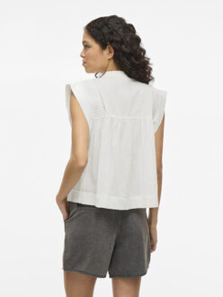 Vila Vikatinka sl short shirt off-white Ecru
