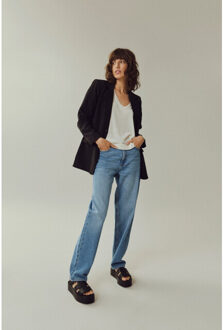 Vila vikelly jaf hw straight jeans-noos 14084730 medium blue Indigoblauw - 38-32