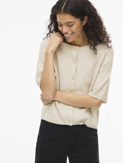 Vila viliga 2/4 o-neck knit cardigan n 14113226 birch Ecru - M