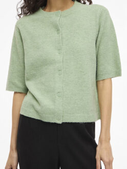 Vila viliga 2/4 o-neck knit cardigan n 14113226 smoke green Groen - M