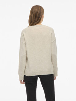 Vila Viliga l/s o-neck knit top noos Beige - M