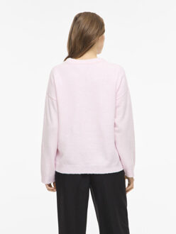 Vila Viliga l/s o-neck knit top noos - maat S Roze