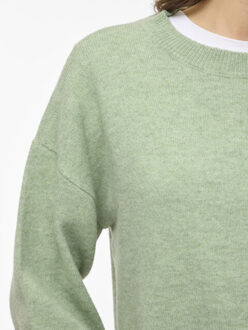 Vila Viliga ls o-neck knit top noos mint Groen - S