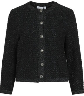 Vila Vimalay o-neck l/s button knit card Zwart - S