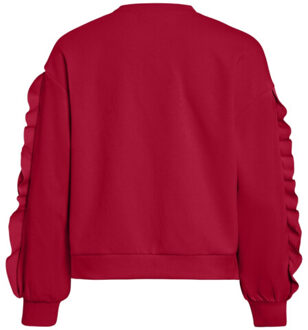 Vila Vimentina flounce o-neck ls top - Rood - M