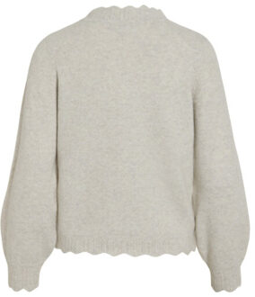 Vila Vinikolina o-neck ls knit top noos kit Ecru - XXL