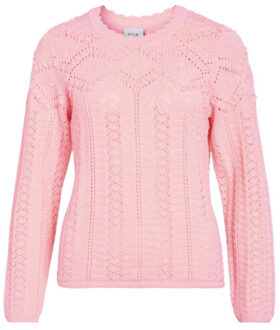 Vila Vininia o-neck ls knit toppb licht Roze