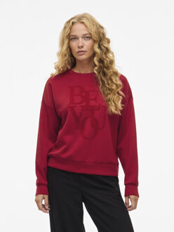 Vila vireflect be you o-neck l/s top 14110271 jester red Rood