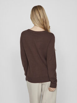 Vila Viril l/s o-neck knit top-noos Bruin - M