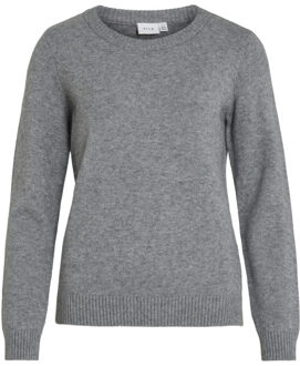 Vila Viril l/s o-neck knit top-noos Grijs - XXL