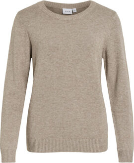 Vila Viril l/s o-neck knit top-noos - maat XXL Bruin