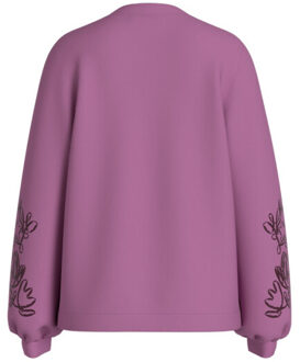 Vila Visiffi emb o-neck ls sweatlc - Roze